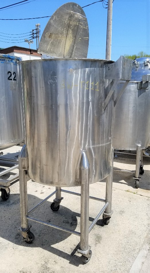 ***SOLD*** used 110 Gallon Stainless Steel Tank. Portable on wheels.  30